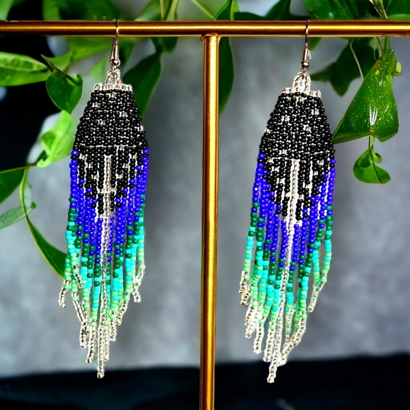 🆕️ Boho Style Handmade Beaded Long Earrings - Picture 6 of 6